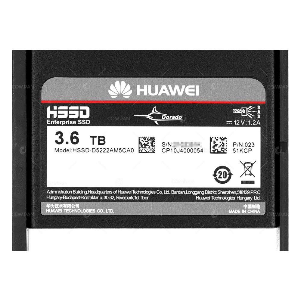 02351KCP HUAWEI SSD 3.6TB SAS 12G 2.5" SFF FOR OCEANSTOR DORADO 5300 V3